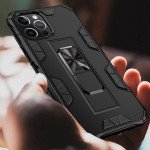 Wholesale Military Grade Armor Protection Stand Magnetic Feature Case for iPhone 12 Pro Max 6.7 (Black)